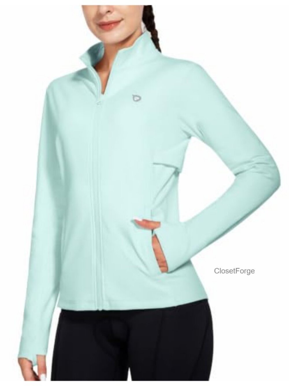 Women's Fleece Running Jacket Water Resistant Full Zip Athletic